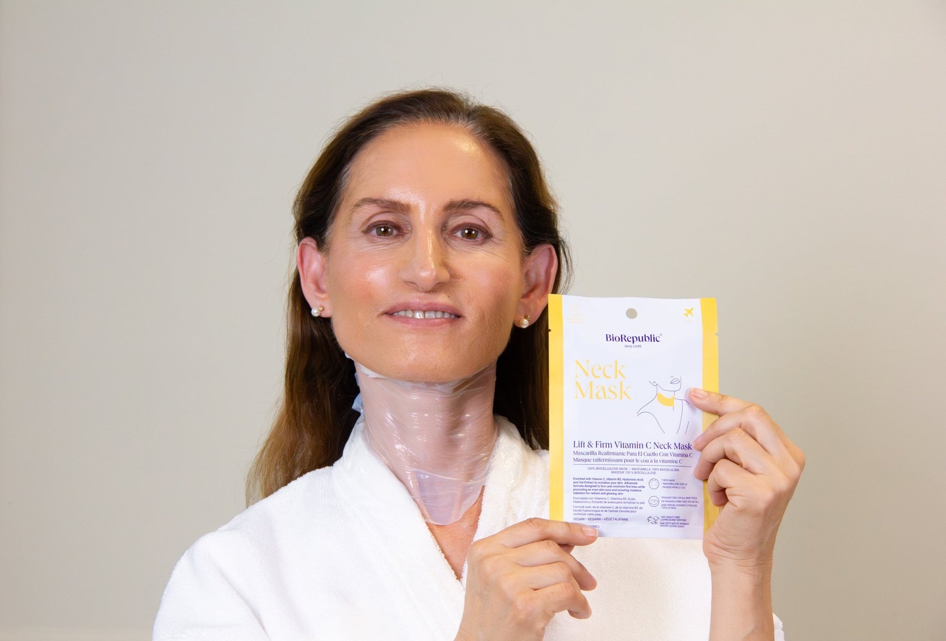 Lift & Firm Vitamin C Neck Mask - BioRepublic SkinCare | Face Mask Sheets | Vegan Skincare