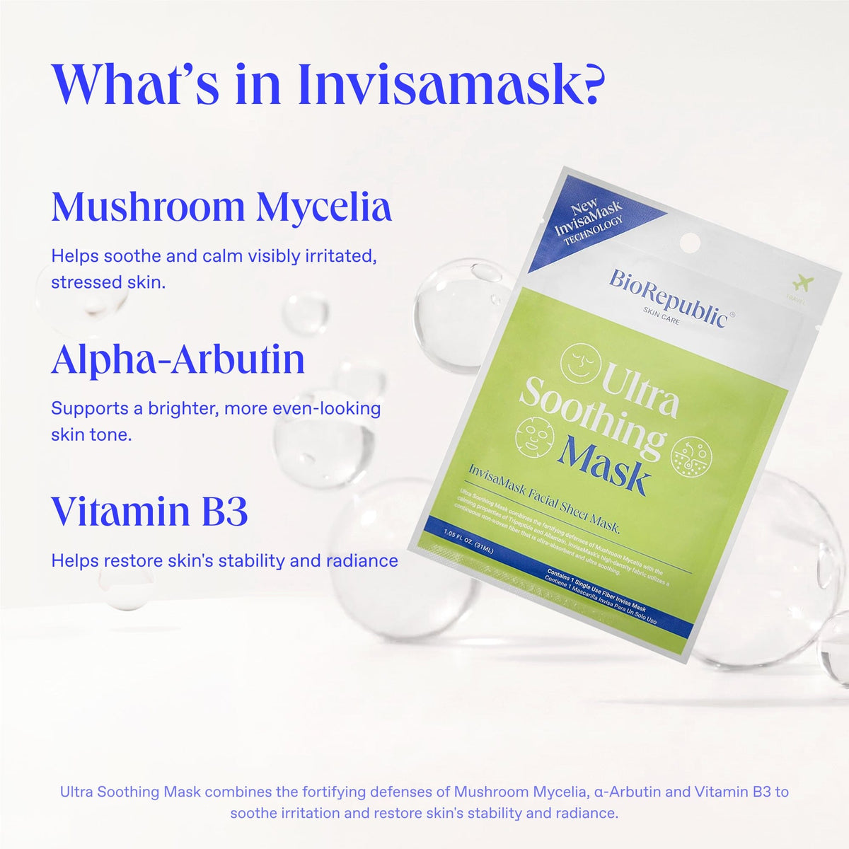 Ultra Soothing InvisaMask Sheet Mask BioRepublic SkinCare | The Best Sheet Masks 