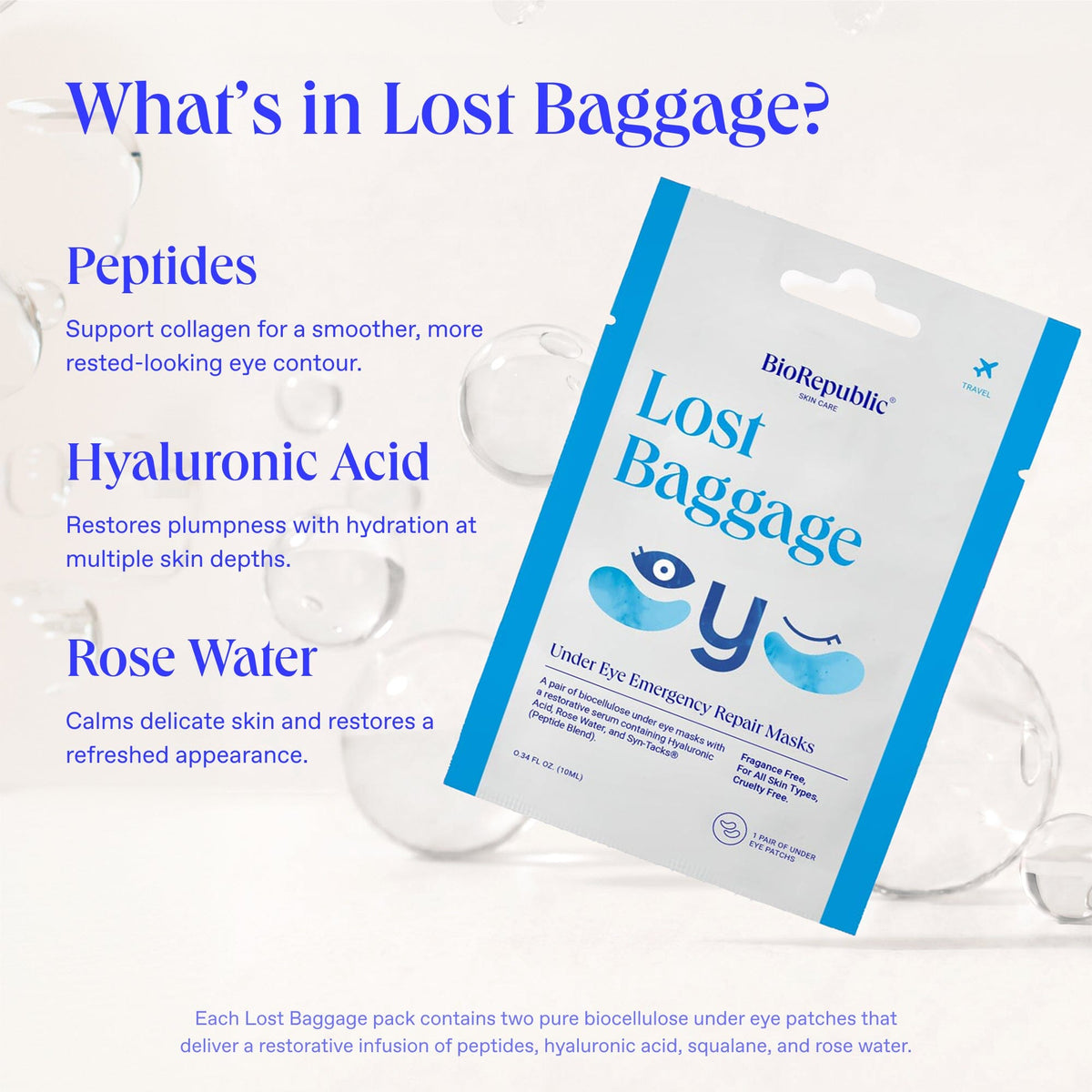 Lost Baggage Under Eye Emergency Repair Mask Eye Mask BioRepublic 