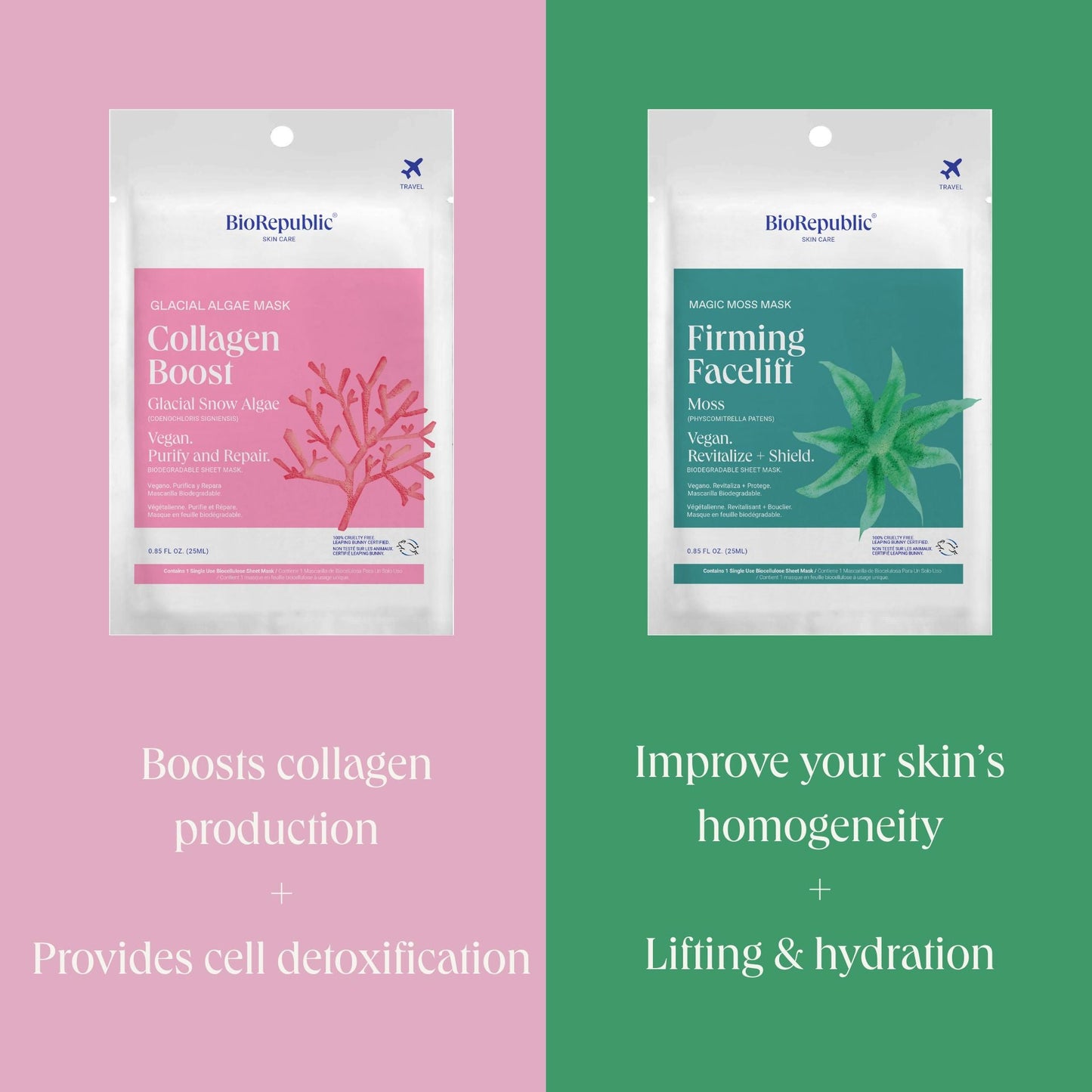 Rare Ingredient Biocellulose Sheet Mask - 4 Sheet Mask Set - BioRepublic SkinCare | Face Mask Sheets | Vegan Skincare